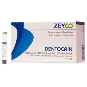 Anestésico Dentocain al 2% con Epinefrina de la marca Zeyco. Deposito Dental Dentalmex Online