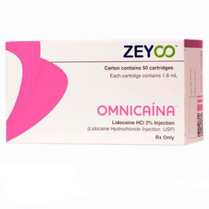 Anestesia Omnicaina Lidocaina simple al 2% de la marca Zeyco. Deposito Dental Dentalmex Tienda Online