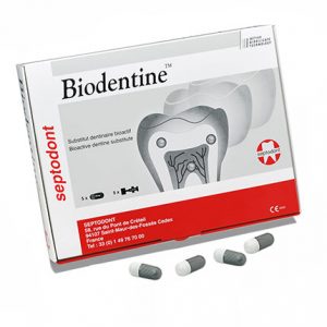 Biodentine con 5 capsulas de la marca Septodont. Deposito Dental Dentalmex Online