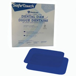 Dique de hule Medicom presentación de 6 x 6 pulgadas con 36 piezas. Deposito Dental Dentalmex Tienda Online