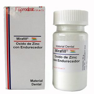 Oxido de Zinc con endurecedor en polvo marca Mirafill. Deposito Dental Online Dentalmex