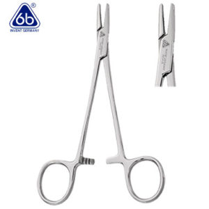 Porta agujas Mayo de 14 centimetros de longitud de acero inoxidable marca 6b Invent. Deposito Dental Dentalmex Tienda Online